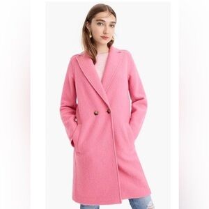 j. crew bright pink daphne italian boiled wool top coat